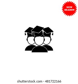 Students vector icon isolated on white background.