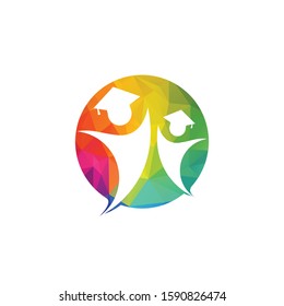Students vector logo design. Graduation logo vector on white background.	