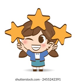 The students were delighted to receive score for their neat work in various subjects using the three star symbols.