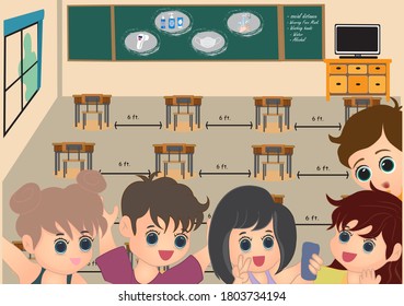 
The students were excited and happy to come back to school clip art flat style education concept vector illustration