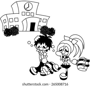 The students who attend school sleepy.