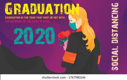 Students who graduated in 2020 vector