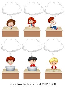Los estudiantes trabajan en ilustraciones de tabla