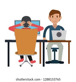 students working with computer