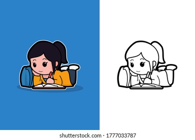 Vektorgrafik-Illustrationen zum Thema Studierende, perfekt für Produkte und Illustrationen zum Thema Kinder, Bildung und Gadgets wie Bücher, Plakate, Wörterbücher, Aufkleber, Farbbücher, Maskottchen usw.