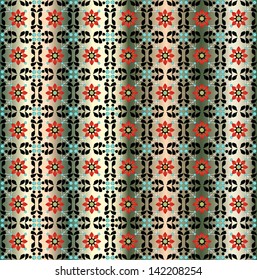 studied traditional oriental seamless pattern with floral motifs