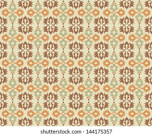 studied traditional oriental seamless pattern with floral motifs