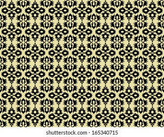 studied traditional oriental seamless pattern with floral motifs