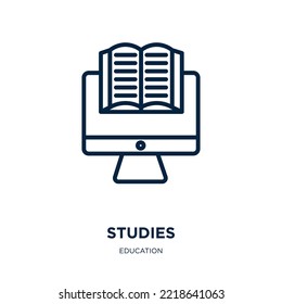 studies icon from education collection. Thin linear studies, education, study outline icon isolated on white background. Line vector studies sign, symbol for web and mobile