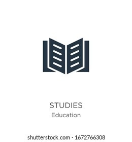 Studies icon vector. Trendy flat studies icon from education collection isolated on white background. Vector illustration can be used for web and mobile graphic design, logo, eps10