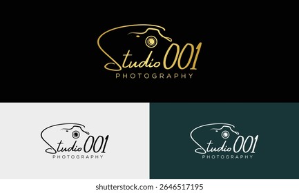Modelo de design de logotipo de assinatura de fotografia Studio 001