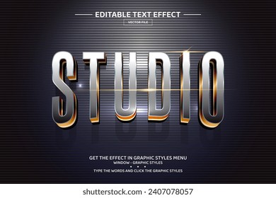 Studio 3D editable text effect template