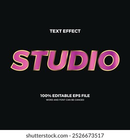 Studio 3d Efecto de texto editable EPS Archivo de Vector