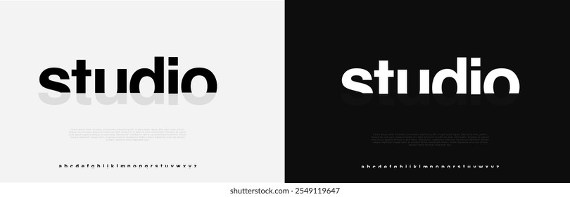 Studio, abstract modern alphabet font. typography urban style fonts logo design for brands