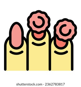 Studio art nail icon outline vector. Care beauty. Fingernail client color flat