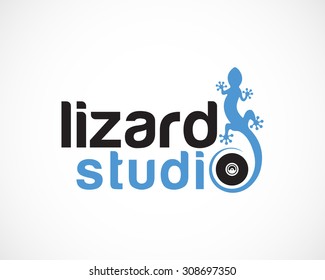 studio, audio lizard logo design