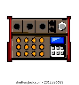 studio audio mixer game pixel art retro vector. bit studio audio mixer. old vintage illustration