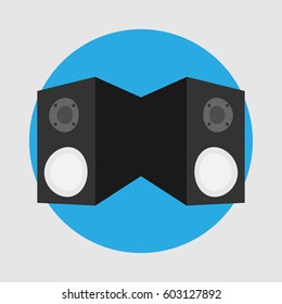 Studio audio monitors. Vector illustration. Flat design.