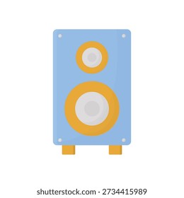 studio audio speaker system with woofer and bass technology equipment for music entertainment isolated on white background