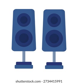 studio audio speaker system with woofer and bass technology equipment for music entertainment isolated on white background