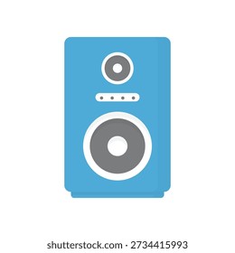 studio audio speaker system with woofer and bass technology equipment for music entertainment isolated on white background