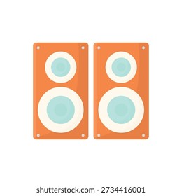 studio audio speaker system with woofer and bass technology equipment for music entertainment isolated on white background
