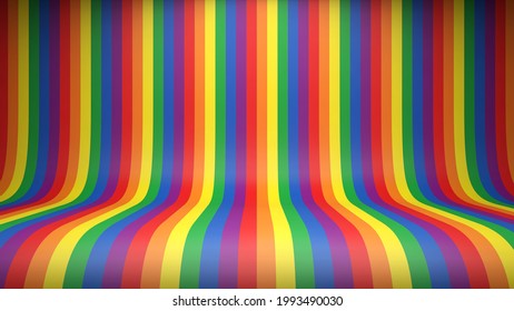 Studio backdrop with colorful rainbow pride stripes. LGBT summer event background