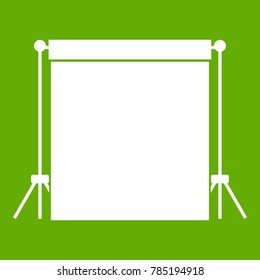 Studio backdrop icon white isolated on green background. Vector illustration