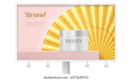 Studio background with Asian fan and tree branch shadow for product display.