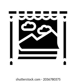 studio background equipment glyph icon vector. studio background equipment sign. isolated contour symbol black illustration