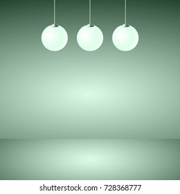 Studio Background with Lightings Lamps. Empty Space