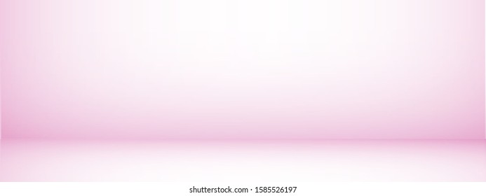 Studio background with space for text, pink empty room, mock up for display products, horizontal, vector illustration.