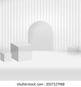 Studio background vector - room with transparent box eps 10 - illustration backdrop template