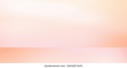 Studio background,Abstract wall pink,yellow color gradient of shadow,light for product presentation.Empty 3d room of Blurred nature leaves shadow on floor for Spring,Summer concept