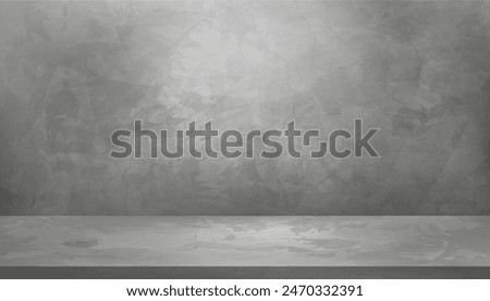 Studio Background,Concrete gray wall room with 3D Podium Display on Cement Floor for for product present,Empty Backdrop Minimal In terior Gray Concrete texture surface