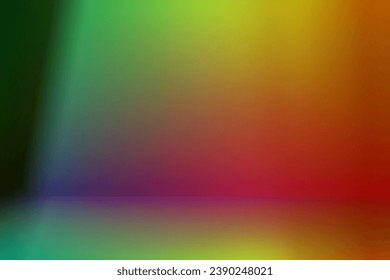Studio background,Empty Wall Room in Pink,Yellow,Purple,Green Neon illuminated.Studio display podium template.Vector banner Digital technology background.Futuristic for product future cyberspace