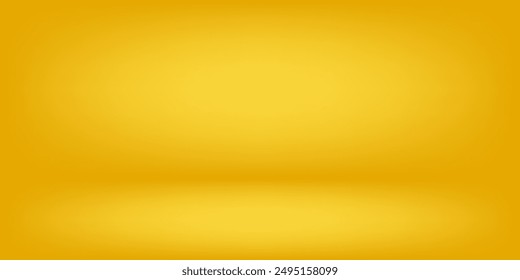 Studio backgrounds. yellow walls for photography space vector simple set with bright gradient spotlight