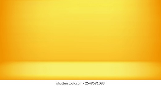 Studio backgrounds. yellow walls for photography space vector simple set with bright gradient spotlight