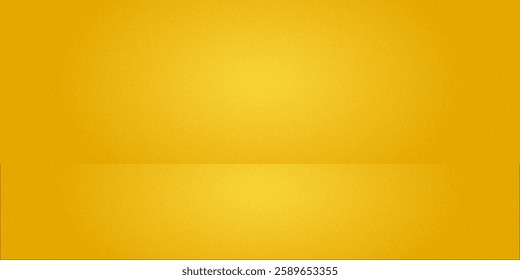 Studio backgrounds. yellow walls for photography space vector simple set with bright gradient spotlight