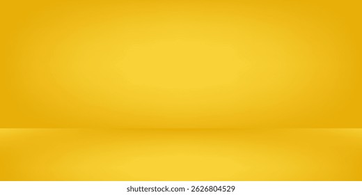 Studio backgrounds. yellow walls for photography space vector simple set with bright gradient spotlight abstract modern simple