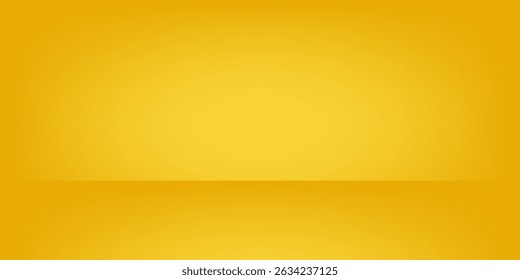 Studio backgrounds. yellow walls for photography space vector simple set with bright gradient spotlight