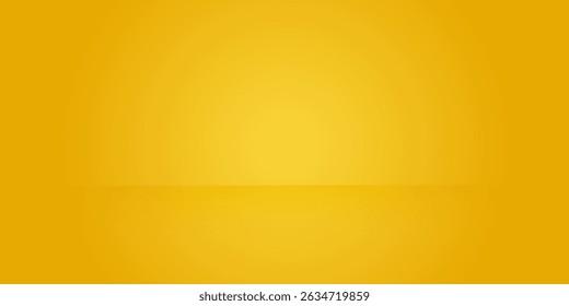 Fundo de estúdio. paredes amarelas para fotografia espaço vetor simples conjunto com brilho gradiente holofote
