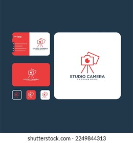 studio with camera logo design template