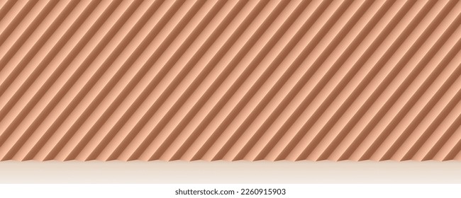 Studio for demonstration of products. Minimalistic geometric pattern on backdrop. Orange color.