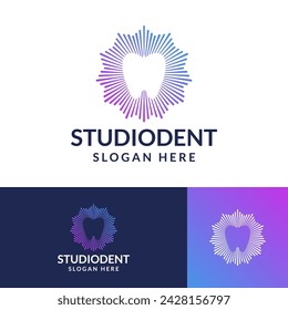 studio dental logo design vector illustration