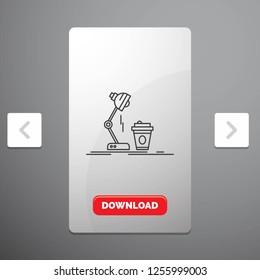 studio, design, coffee, lamp, flash Line Icon in Carousal Pagination Slider Design & Red Download Button