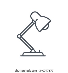 Studio, desktop lamp icon suitable for info graphics, websites and print media and  interfaces. Line vector icon.