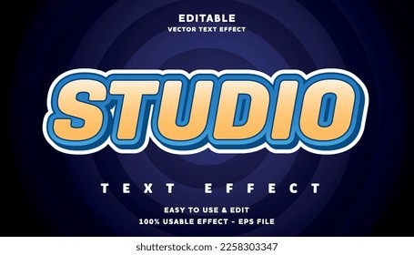 studio editable text effect with modern and simple style, usable for logo or campaign title