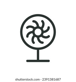 Studio fan isolated icon, studio photography wind hair blower vector icon with editable stroke