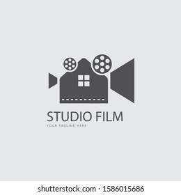 Studio film logo, Entertainment and media logo design, logo for Media company or film production studio, vector template